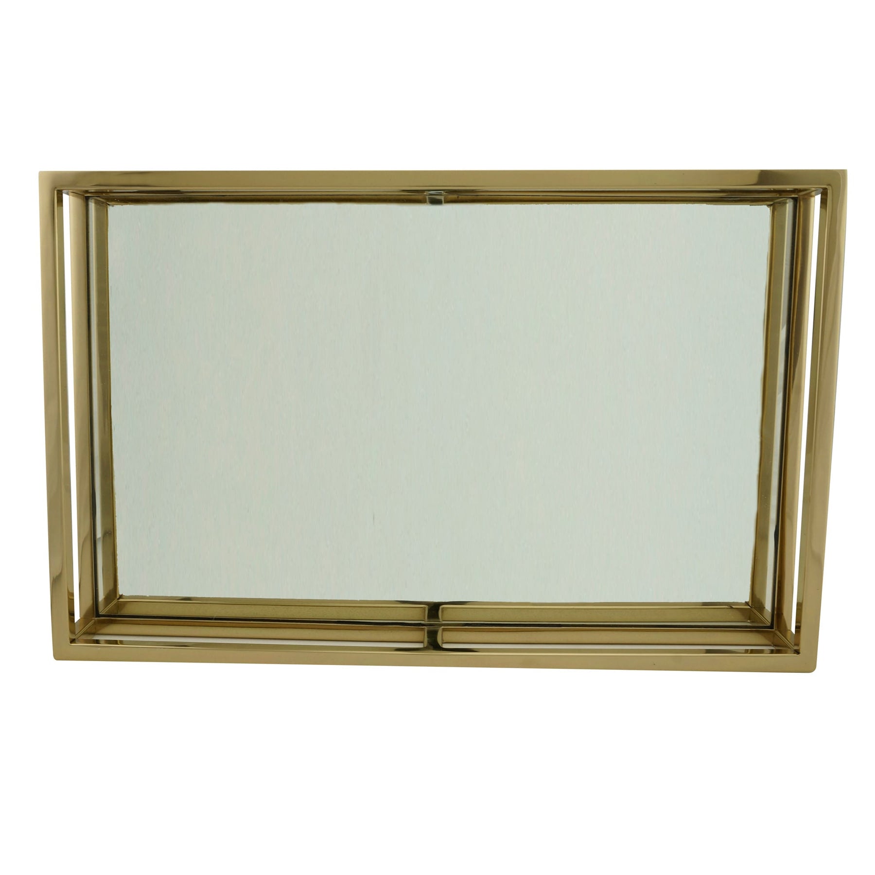 Bandeja Espelhada Aço Inox Dourado 41cm x 26cm x 5cm