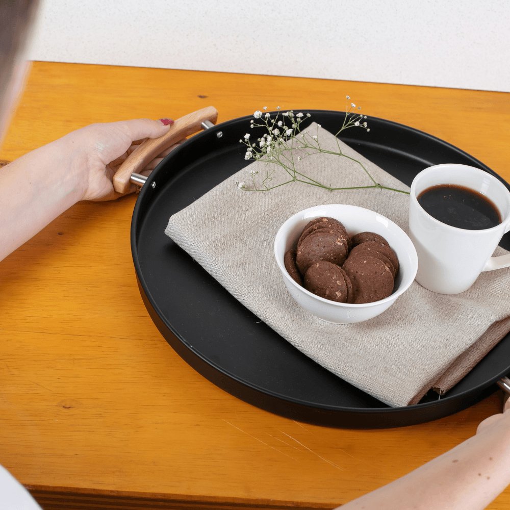 Bandeja Metalla Preto 41,5cm