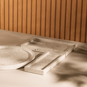 Bandeja Retangular Terrazo de Marmore 25cm