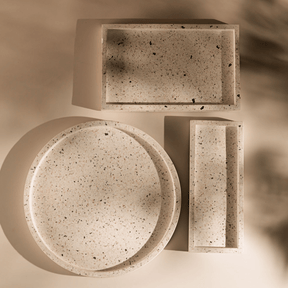 Bandeja Retangular Terrazo de Marmore 25cm