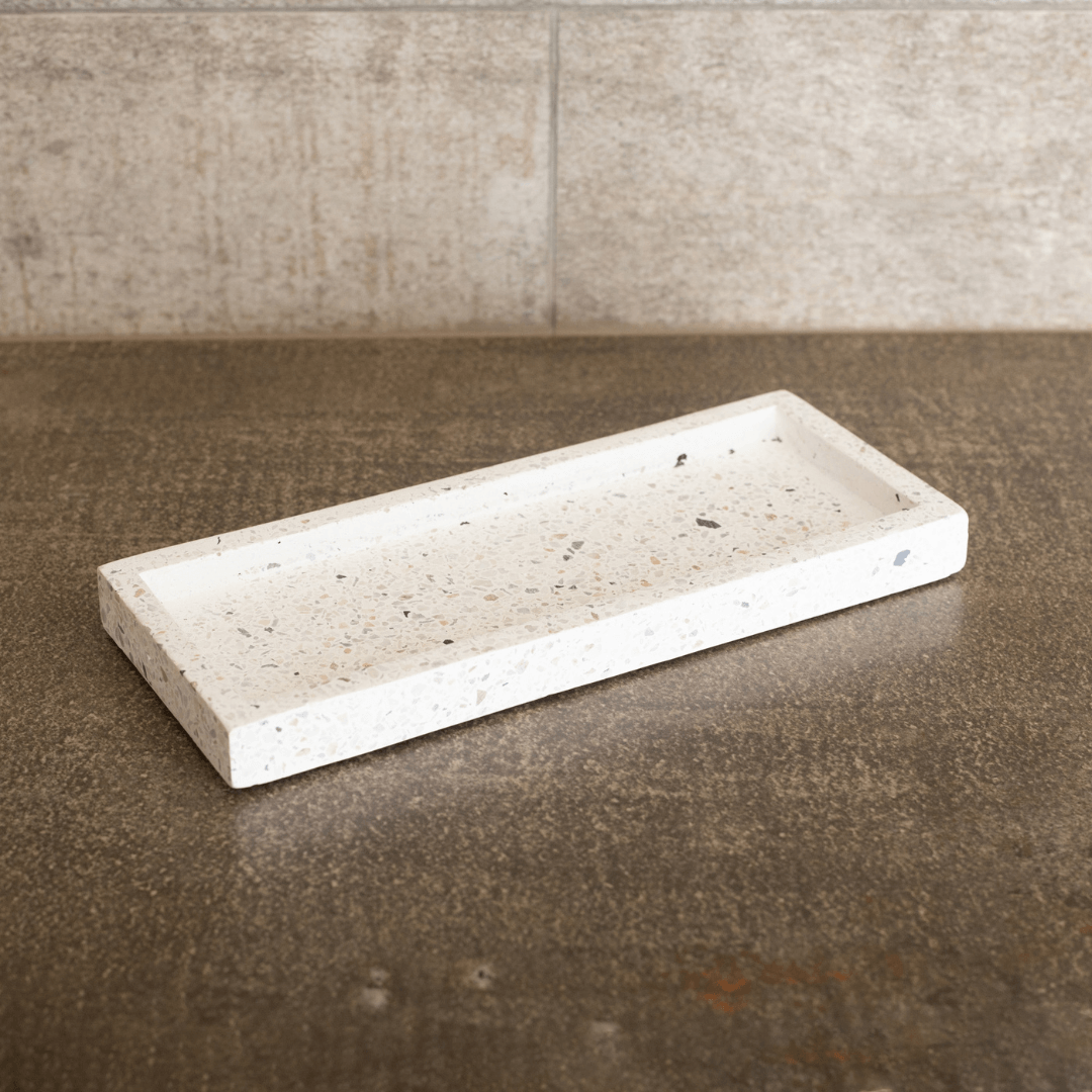 Bandeja Retangular Terrazo de Marmore 25cm