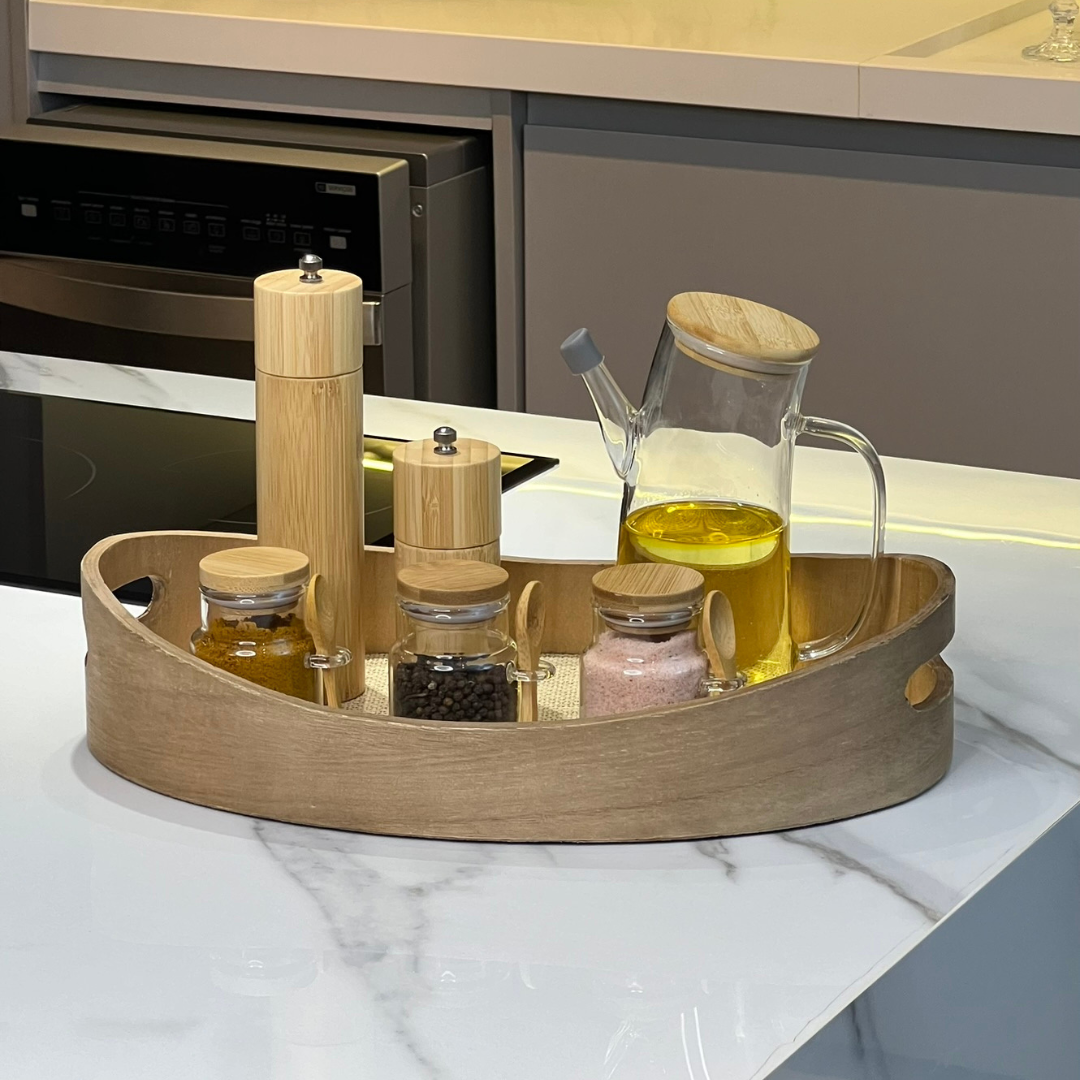 Moedor Manual para Sal e Pimenta Moulin de Bambu 14cm