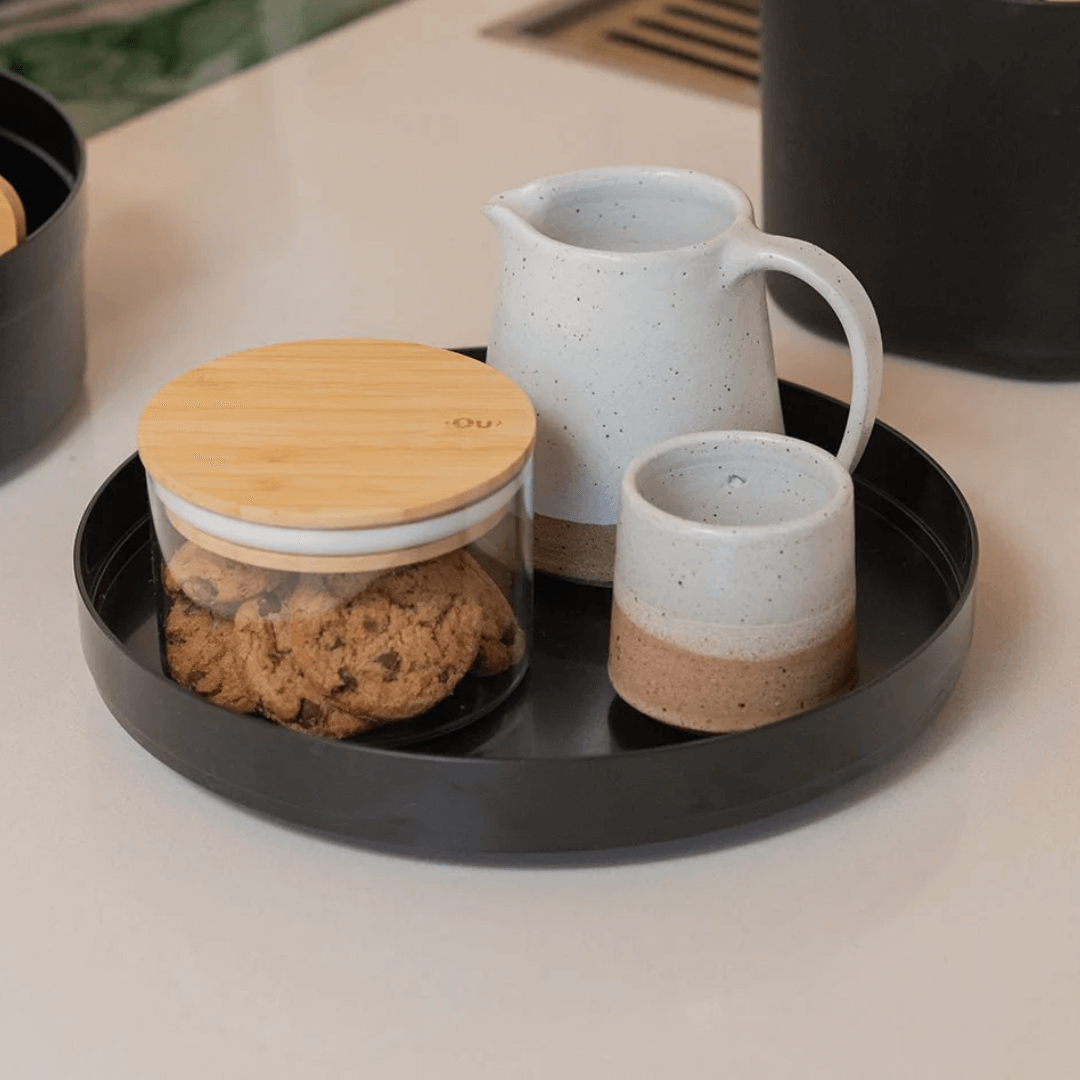 Organizador Giratório Lume Plástico Preto 25,5cm