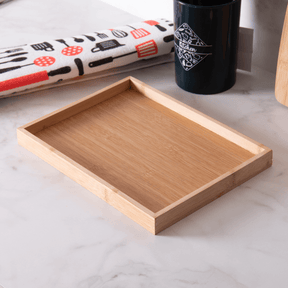 Bandeja Retangular de Bambu Nature 33cm