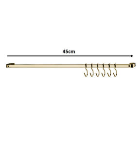 Barra de Piatina 45cm com 6 ganchos Dourada