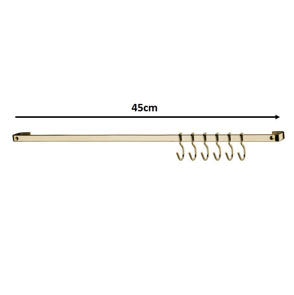 Barra de Piatina 45cm com 6 ganchos Dourada