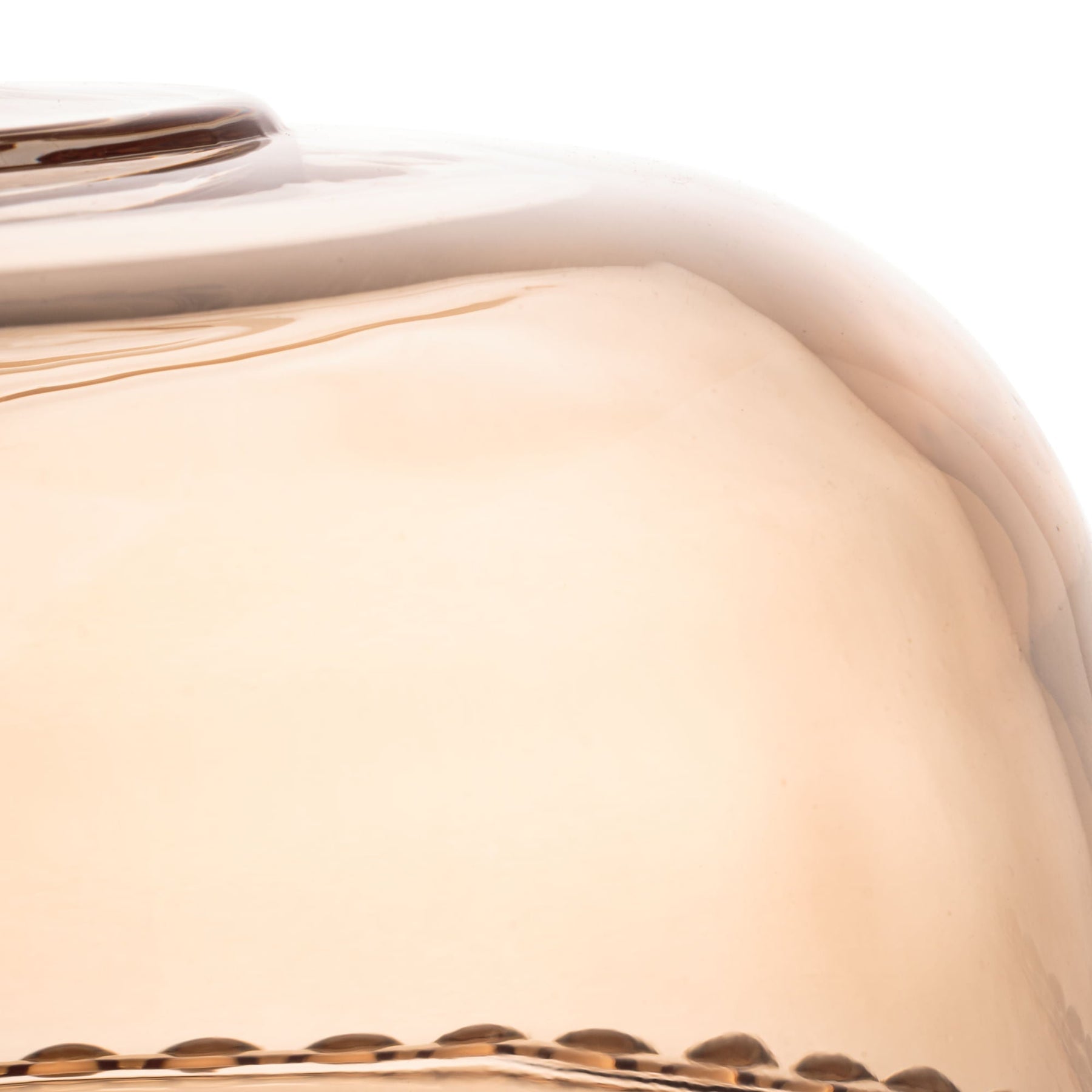 Boleira Prato para Bolo Petisqueira Pearl de Cristal com Pé e Tampa Âmbar 31cm x 25cm