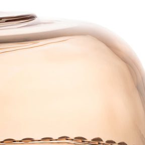 Boleira Prato para Bolo Petisqueira Pearl de Cristal com Pé e Tampa Âmbar 31cm x 25cm