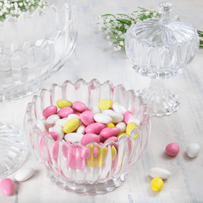 Bomboniere Potiche Geneva com Pé e Tampa de Cristal 18cm