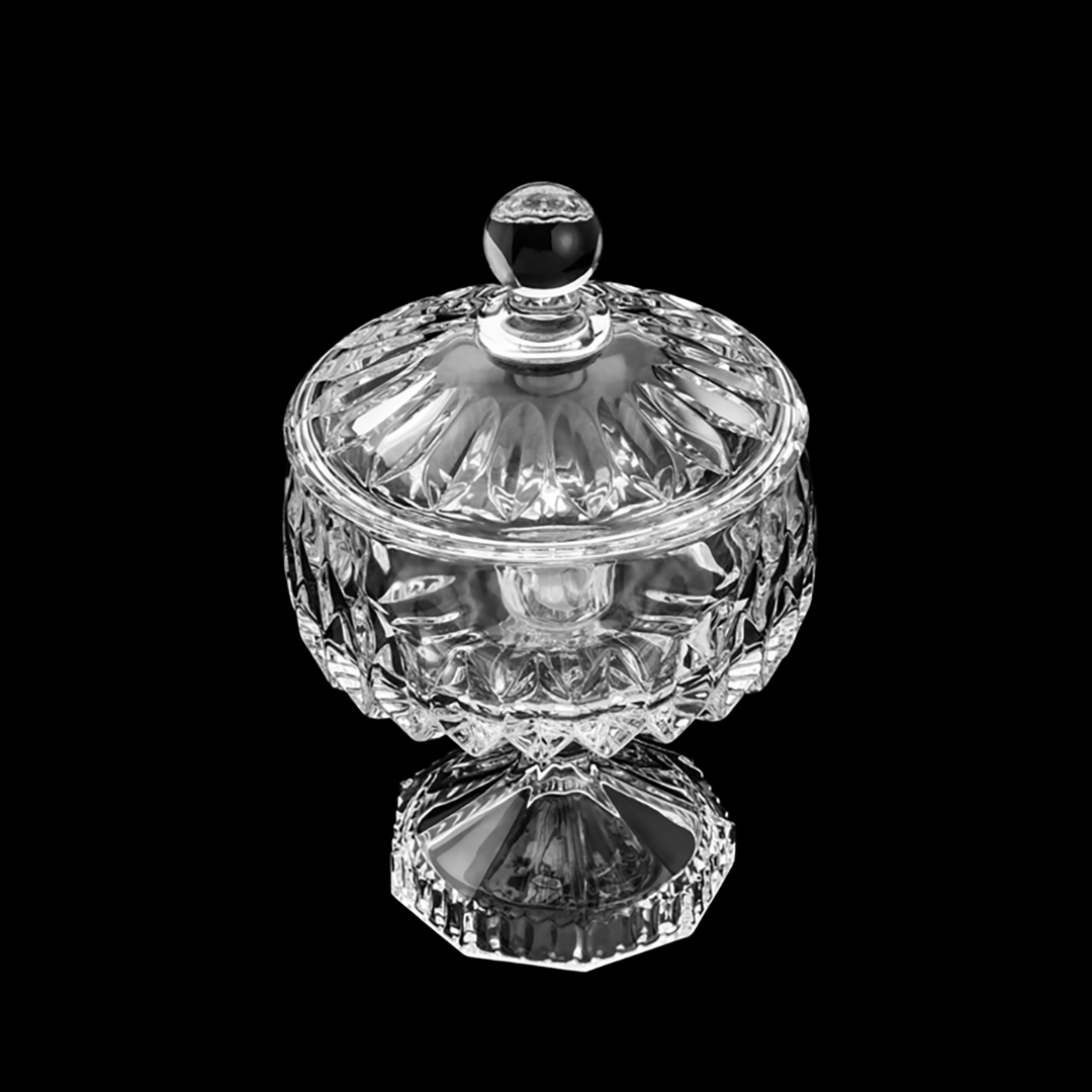 Bomboniere Potiche Louise de Cristal com Pé 18cm
