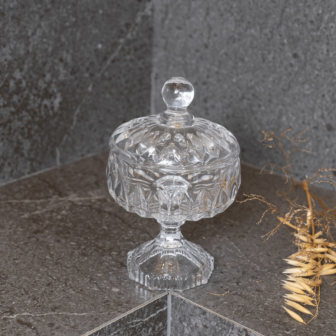 Bomboniere Potiche Louise de Cristal com Pé 18cm