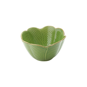Bowl Centro de Mesa Decorativo de Ceramica Banana Leaf Verde 16cm