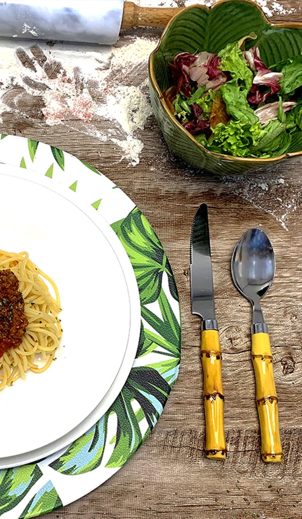 Bowl Centro de Mesa Decorativo de Ceramica Banana Leaf Verde 16cm