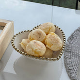 Bowl Coração Branco Dots Dourado 15cm