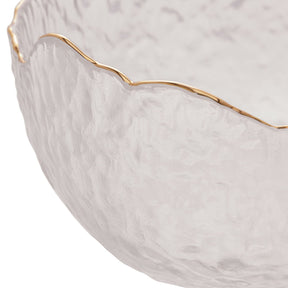 Bowl Cristal de Chumbo Martelado com Borda Dourado Taj 19cm