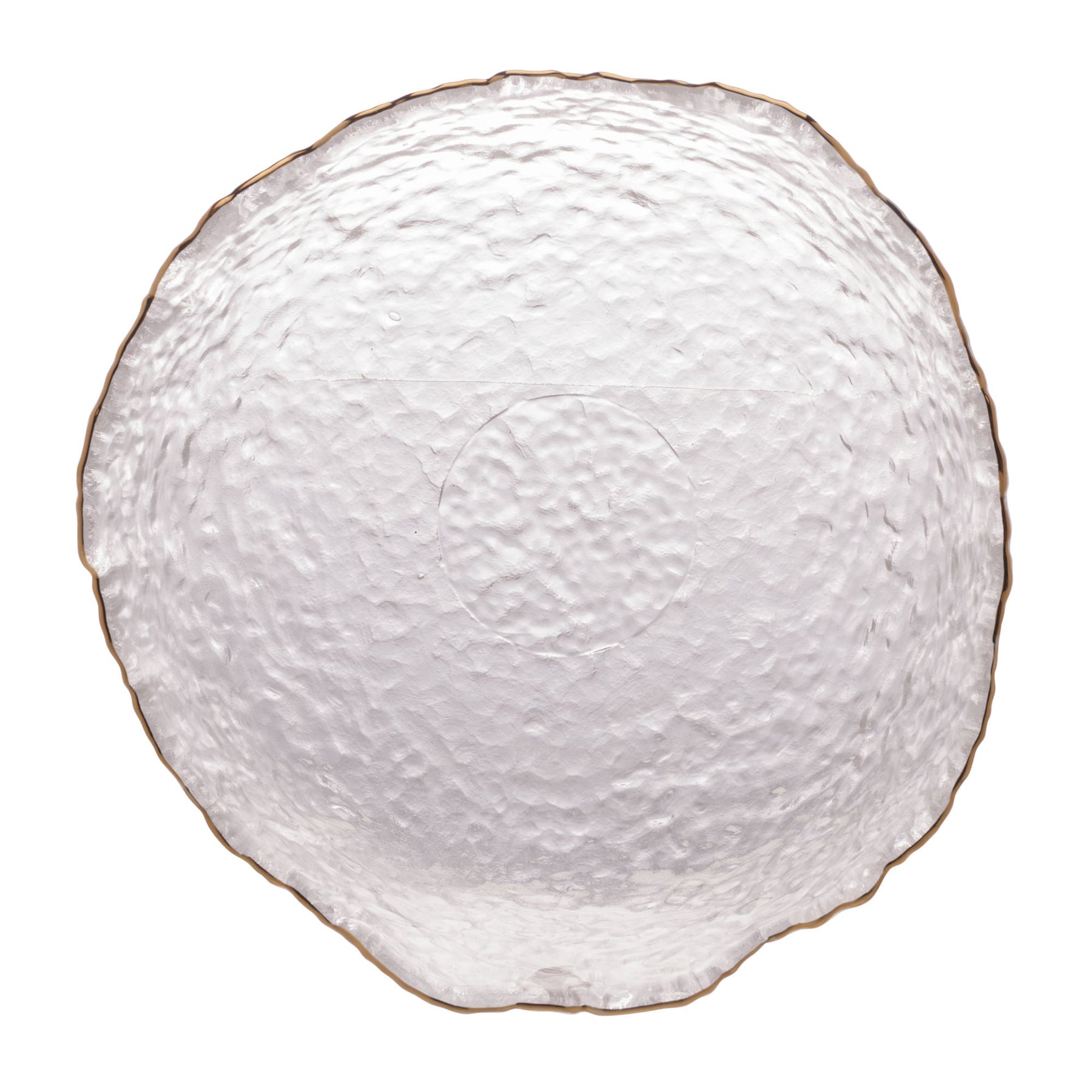 Bowl Cristal de Chumbo Martelado com Borda Dourado Taj 19cm