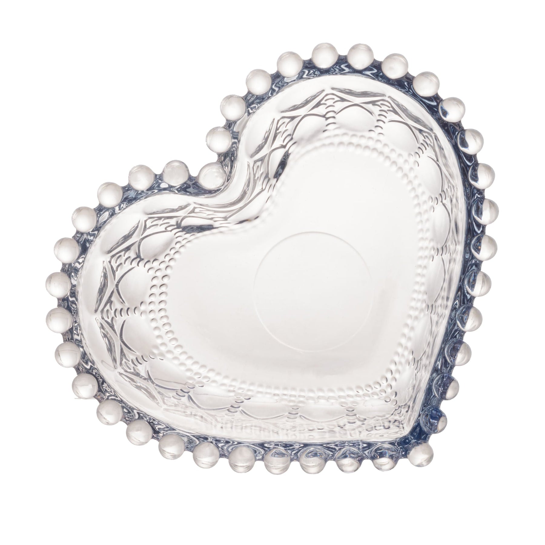 Bowl de Vidro Coração Balls Azul Metalizado 13,5cm