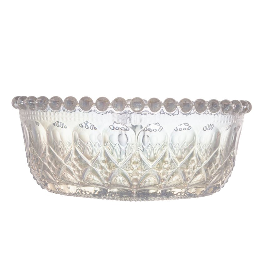 Bowl de Vidro Coração Balls Rainbow Furta-Cor Metalizado 13,5cm