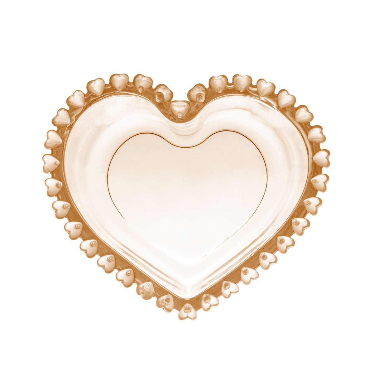 Bowl em Formato de Coração Âmbar Metalizado 13,5cm