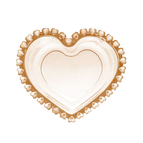 Bowl em Formato de Coração Âmbar Metalizado 13,5cm