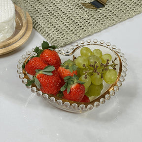 Bowl em Formato de Coração Âmbar Metalizado 13,5cm