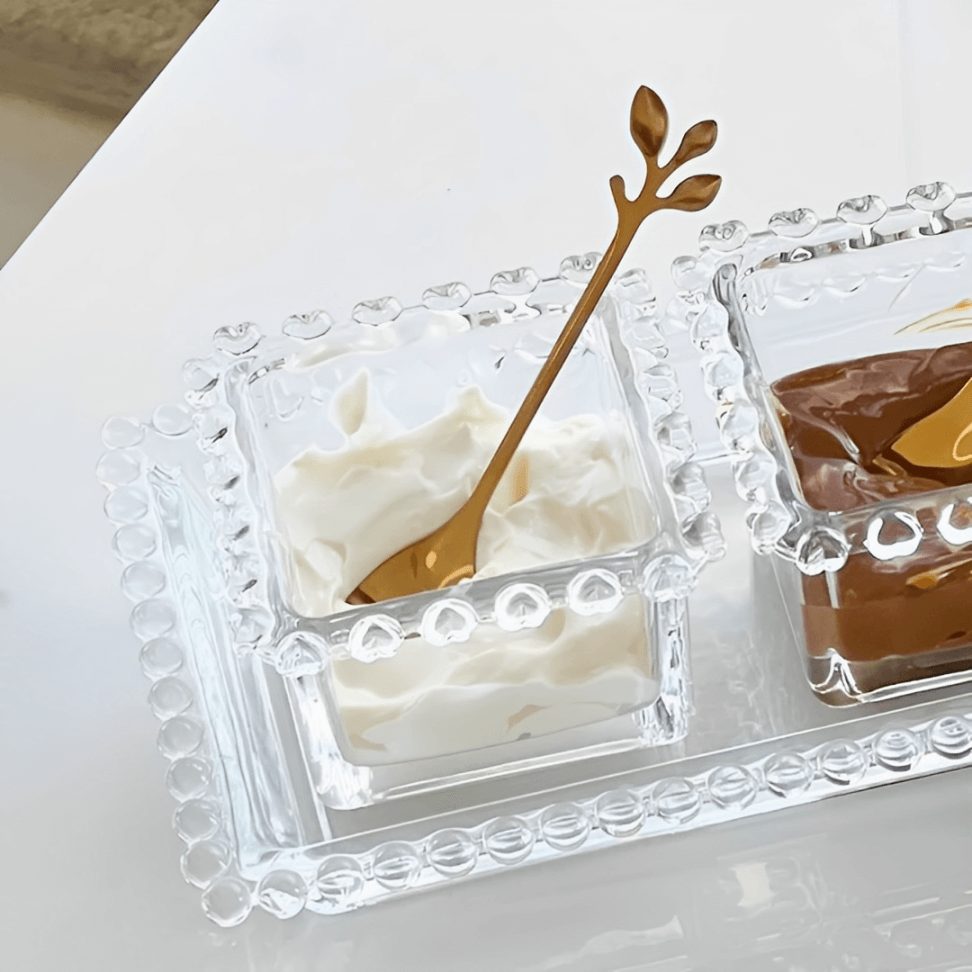 Bowl Quadrado de Cristal Coração Pearl Transparente 8,5cm