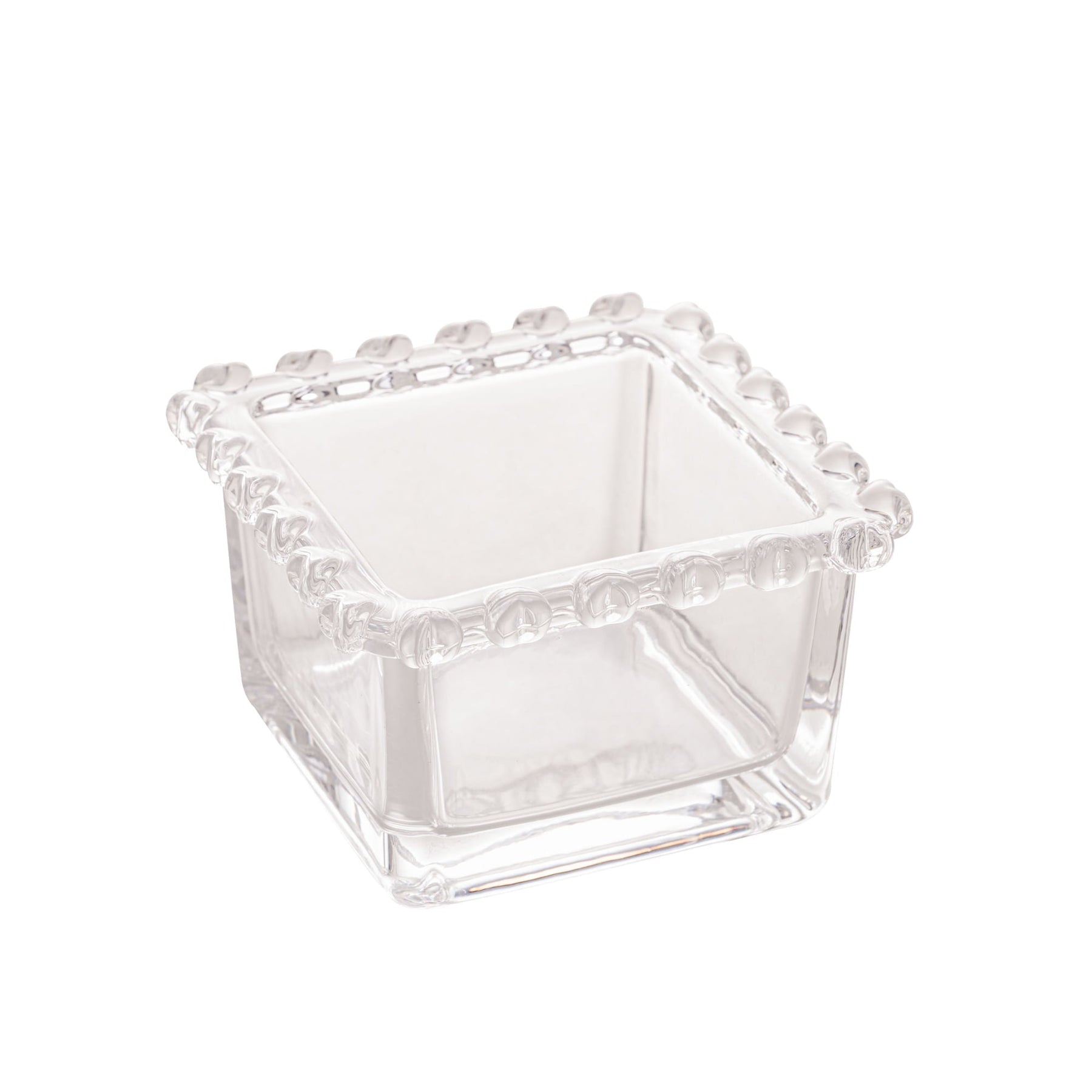 Bowl Quadrado de Cristal Coração Pearl Transparente 8,5cm