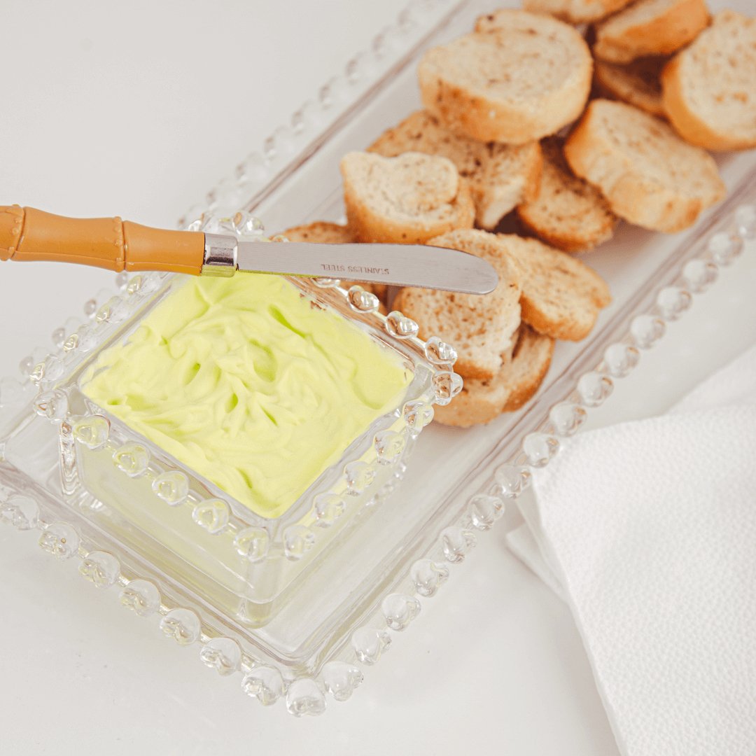 Bowl Quadrado de Cristal Coração Pearl Transparente 8,5cm