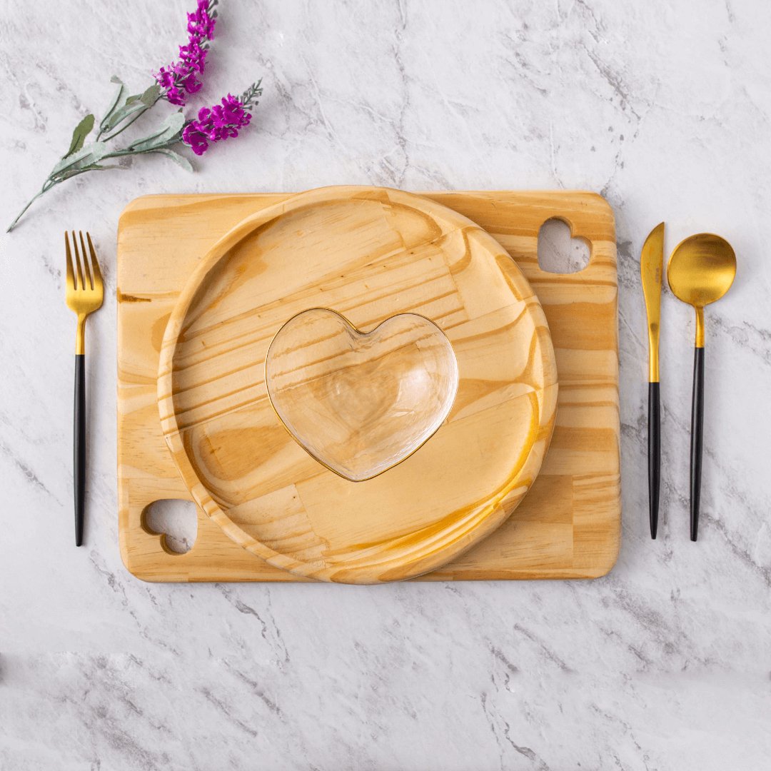 Bowl Vidro Martelado Coração Fio de Ouro - 12cm