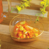 Bowl Vidro Martelado Coração Fio de Ouro - 12cm