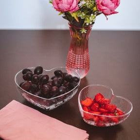 Bowl Vidro Martelado Coração Heart - 15 cm