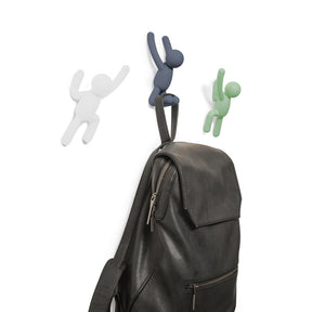 Buddy Conjunto Cabideiro Gancho de Parede Verde Azul e Branco - 3 Peças