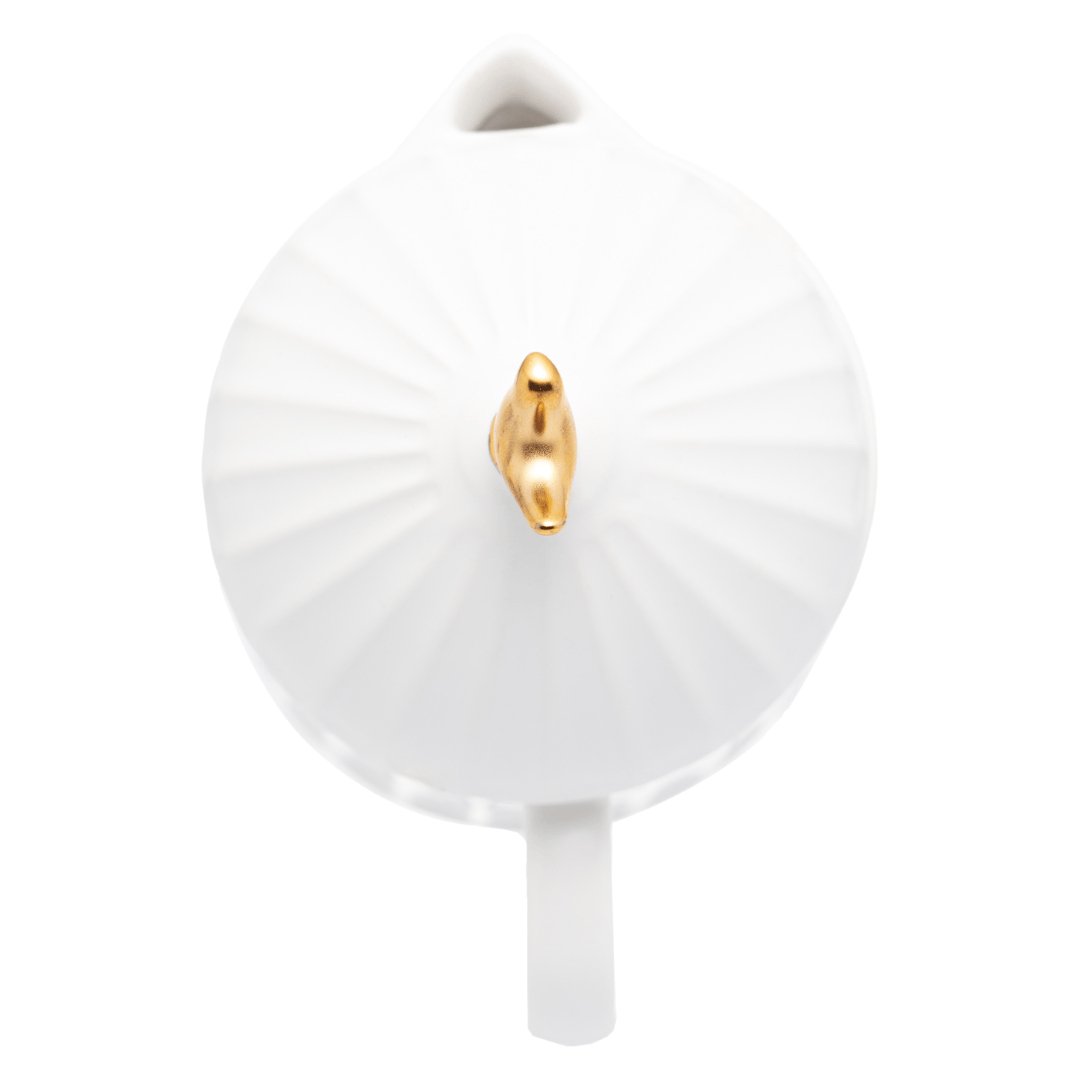 Bule com Tampa em Cerâmica Branco 600ml Colibri