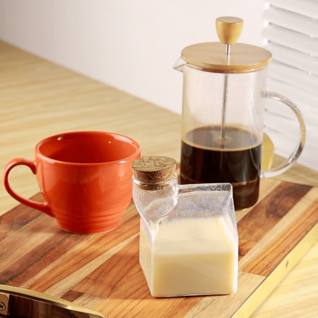 Cafeteira Prensa Francesa de Vidro Borossilicato com Tampa de Bambu 600ml