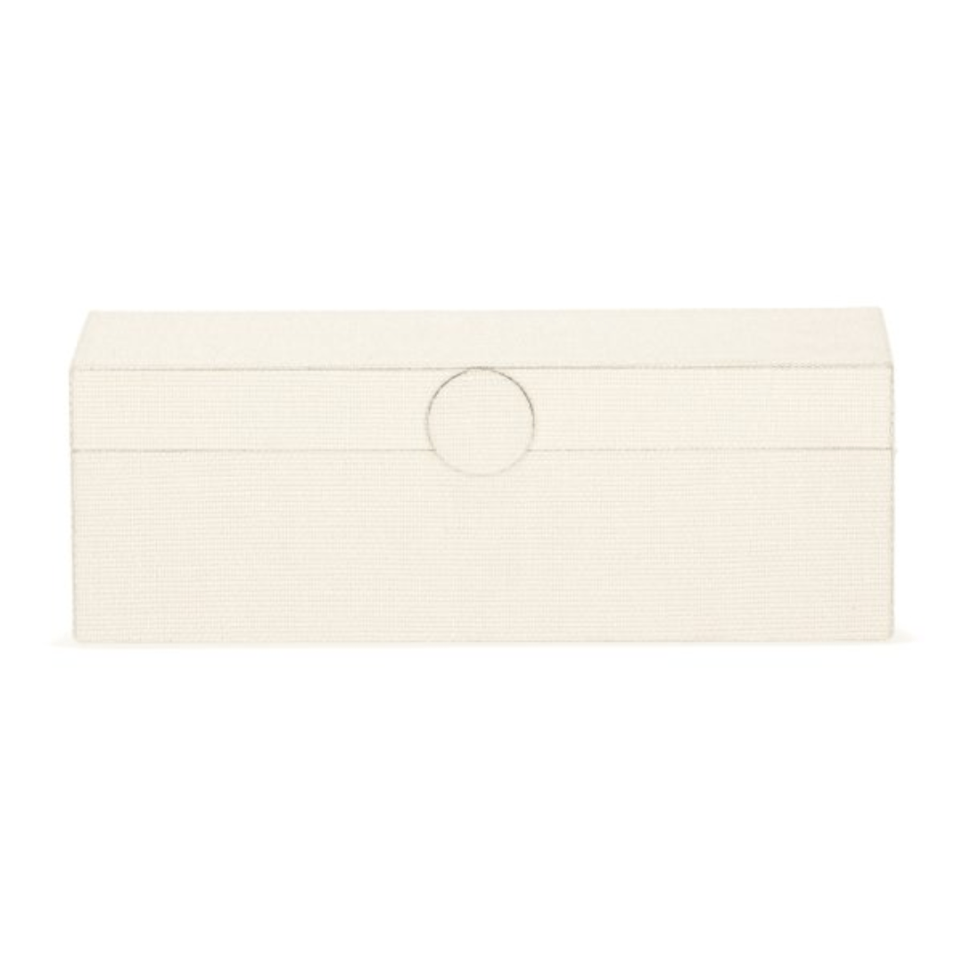 Caixa Decorativa em MDF e Linho off White 29cm G