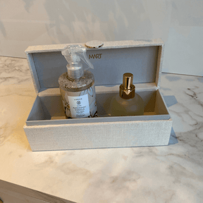 Caixa Decorativa em MDF e Linho off White 29cm G