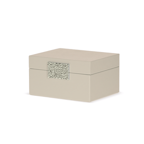 Caixa Decorativa em MDF e PU Bege 20,6cm P