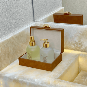 Caixa Decorativa em MDF e PU Marrom 19cm P