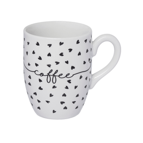 Caneca de Porcelana Coffee Coração Branca 350ml