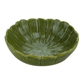 Centro de Mesa de Cerâmica Leaf Folha de Banana Verde 20cm