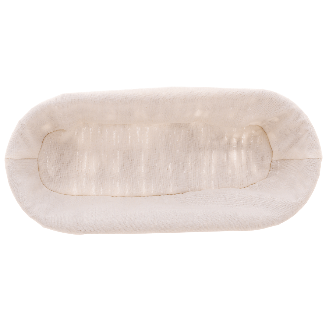 Cesta Oval de Sisal com Forro de Tecido 28cm