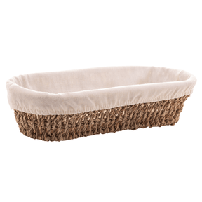 Cesta Oval de Sisal com Forro de Tecido 28cm