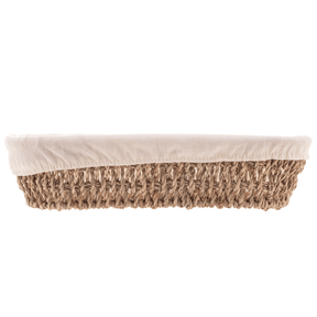 Cesta Oval de Sisal com Forro de Tecido 28cm