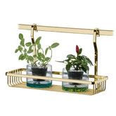 Cesto Multiuso Suporte Retangular Para Barra Dourado