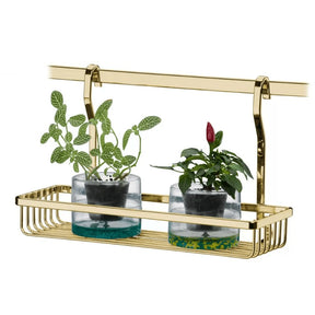 Cesto Multiuso Suporte Retangular Para Barra Dourado