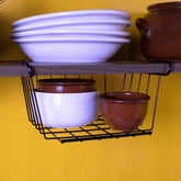 Cesto Suspenso Organizador Armário Pequeno Preto - 25,5 cm