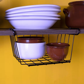 Cesto Suspenso Organizador Armário Pequeno Preto - 25,5 cm