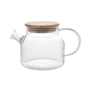 Chaleira de Vidro Borossilicato com Tampa em Bambu 600ml