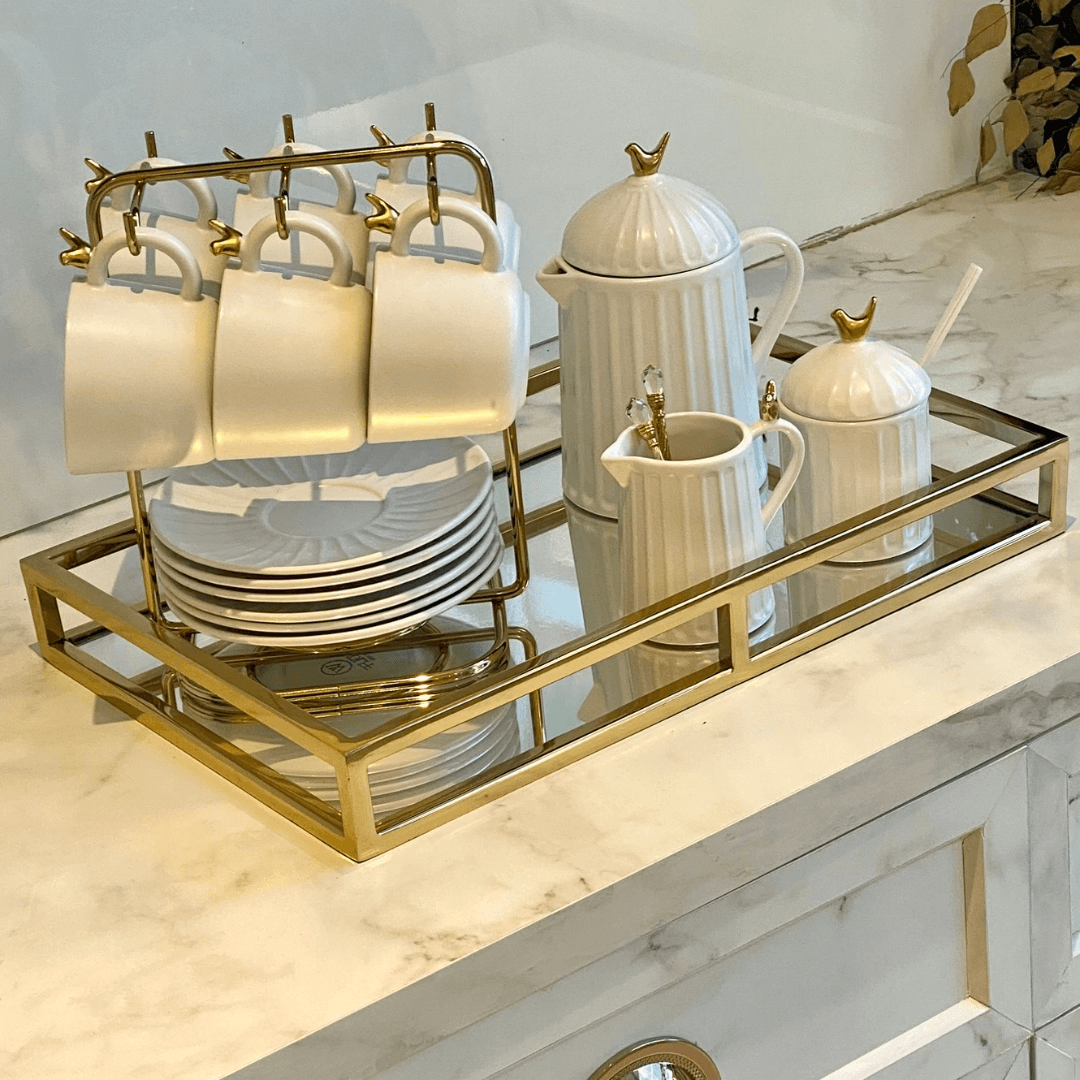 Açucareiro com Colher em cerâmica Branca 10,5cm Colibri