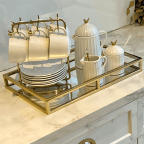 Açucareiro com Colher em cerâmica Branca 10,5cm Colibri